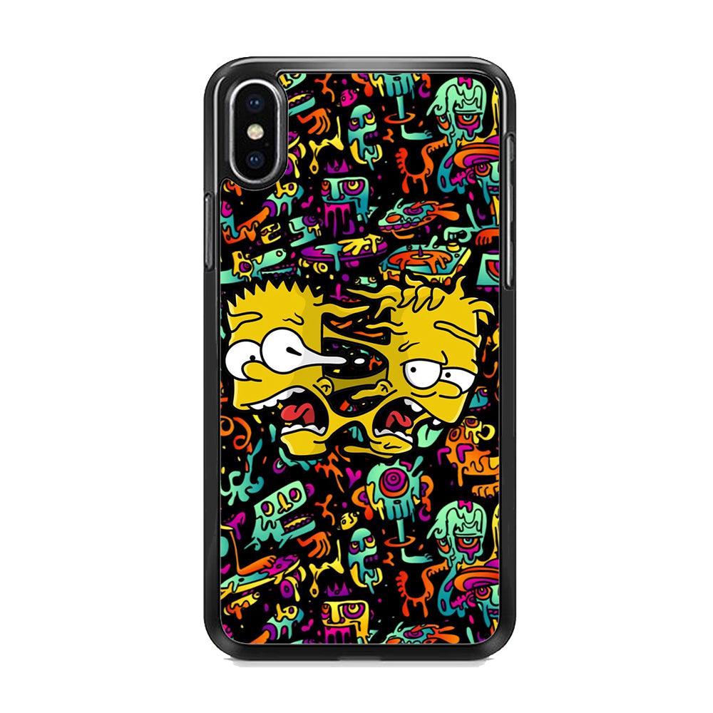 Bart Clone in Magic Doodle iPhone X Case-Rubber Black (2D Case)-Oxvistore