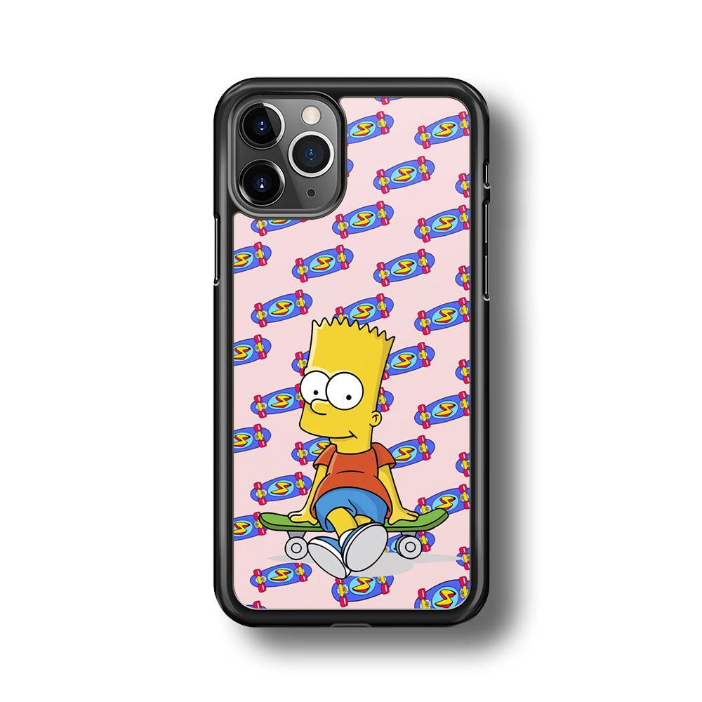 Bart Skateboard Pass iPhone 11 Pro Max Case-Rubber Black (2D Case)-Oxvistore
