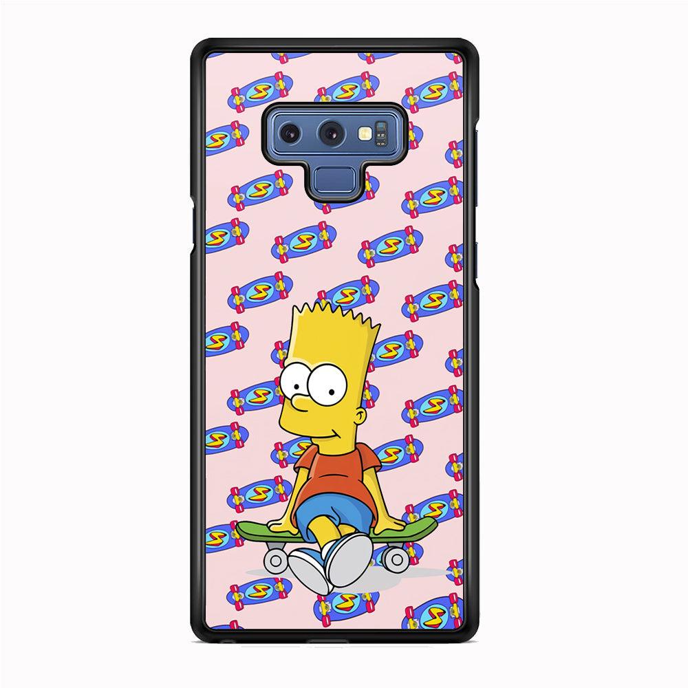 Bart Skateboard Pass Samsung Galaxy Note 9 Case-Rubber White (2D Case)-Oxvistore