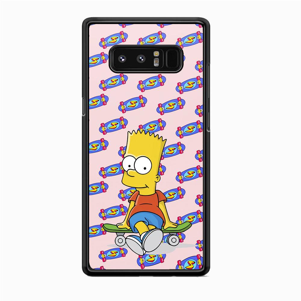 Bart Skateboard Pass Samsung Galaxy Note 8 Case-Rubber Black (2D Case)-Oxvistore