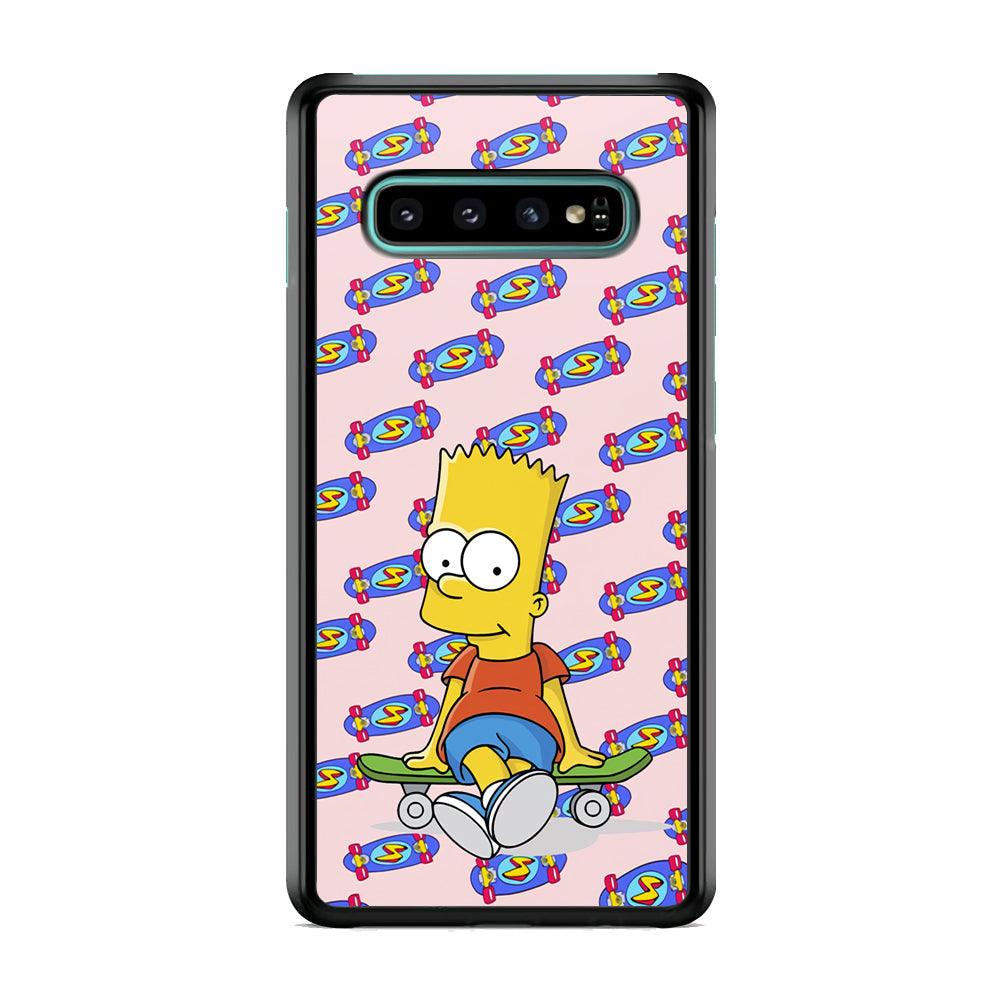 Bart Skateboard Pass Samsung Galaxy S10 Case-Rubber Black (2D Case)-Oxvistore