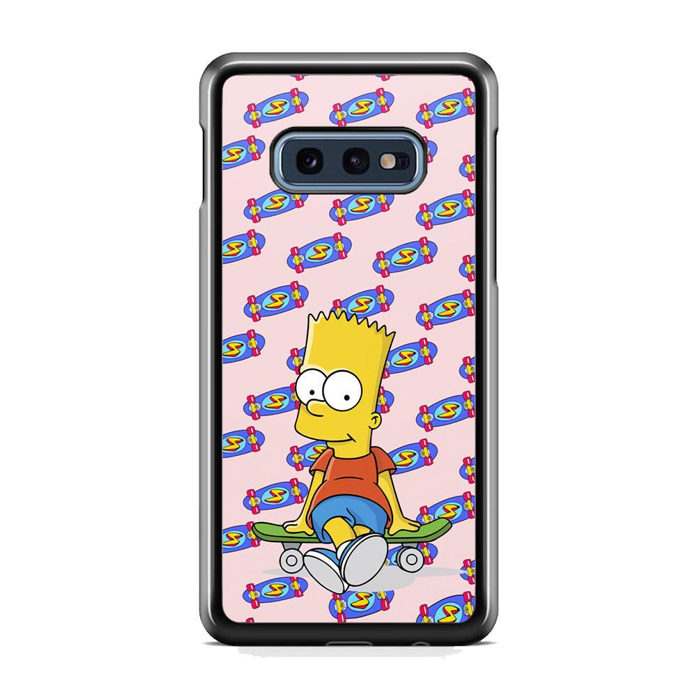 Bart Skateboard Pass Samsung Galaxy S10E Case-Rubber Black (2D Case)-Oxvistore