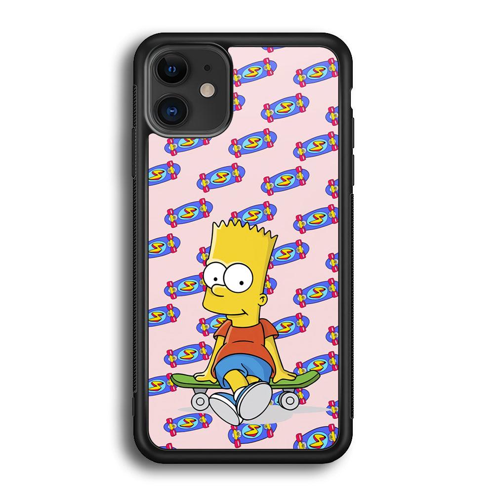Bart Skateboard Pass iPhone 12 Case-Rubber Black (2D Case)-Oxvistore