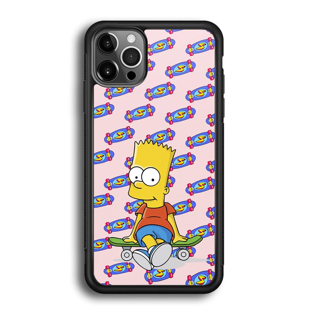 Bart Skateboard Pass iPhone 12 Pro Case-Rubber White (2D Case)-Oxvistore