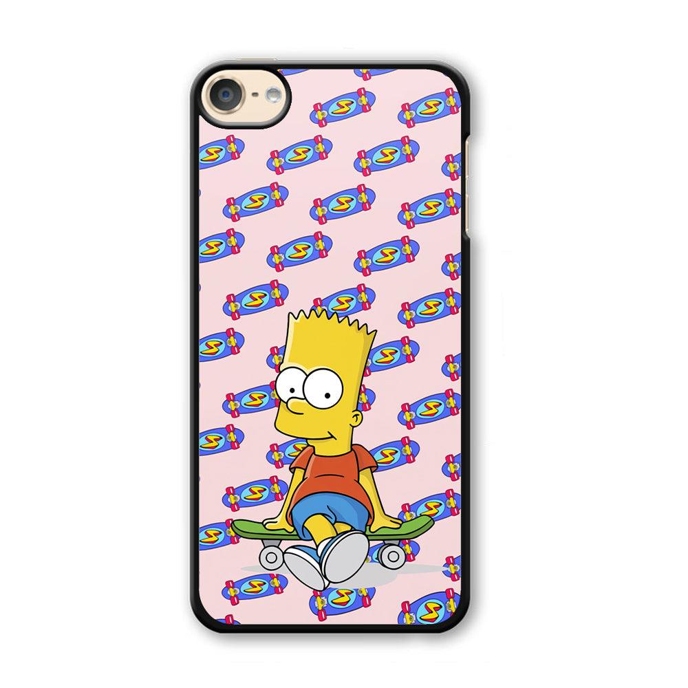 Bart Skateboard Pass iPod Touch 6 Case-Plastic Black (2D Case)-Oxvistore