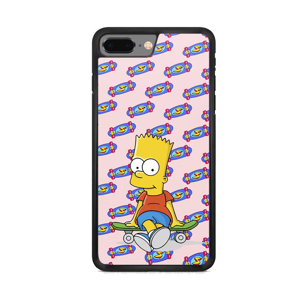 Bart Skateboard Pass iPhone 8 Plus Case-Rubber Black (2D Case)-Oxvistore