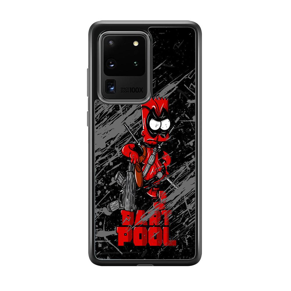 Bart on Deadpool Costum and Habbit Samsung Galaxy S20 Ultra Case-Rubber Black (2D Case)-Oxvistore