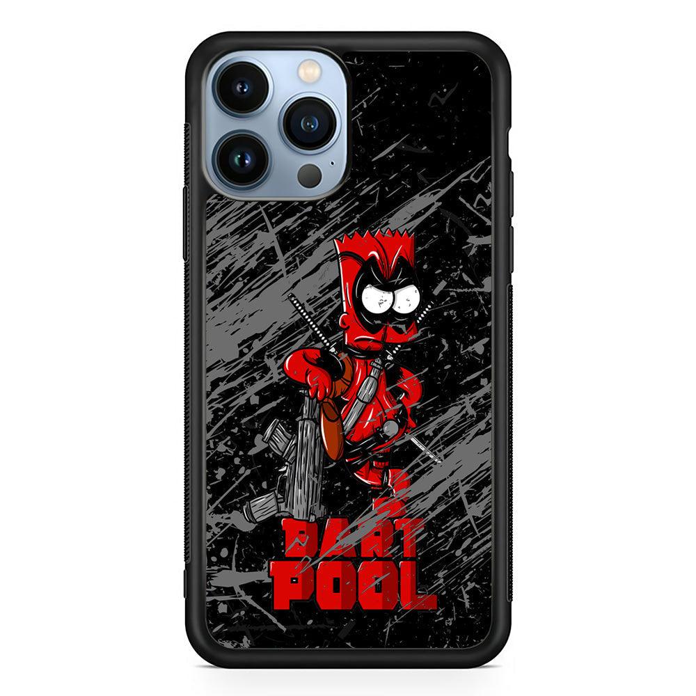 Bart on Deadpool Costum and Habbit iPhone 14 Pro Max Case-Rubber Black (2D Case)-Oxvistore
