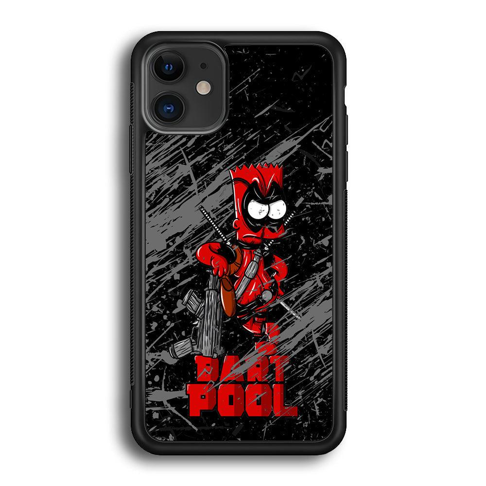 Bart on Deadpool Costum and Habbit iPhone 11 Case-Rubber Black (2D Case)-Oxvistore