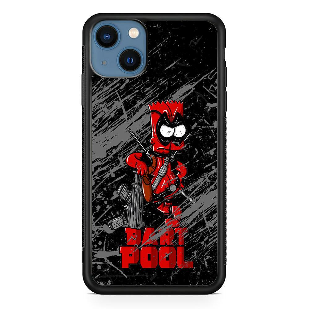 Bart on Deadpool Costum and Habbit iPhone 14 Plus Case-Rubber Black (2D Case)-Oxvistore