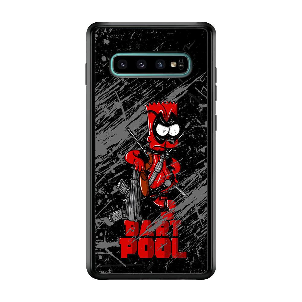 Bart on Deadpool Costum and Habbit Samsung Galaxy S10 Case-Rubber Black (2D Case)-Oxvistore