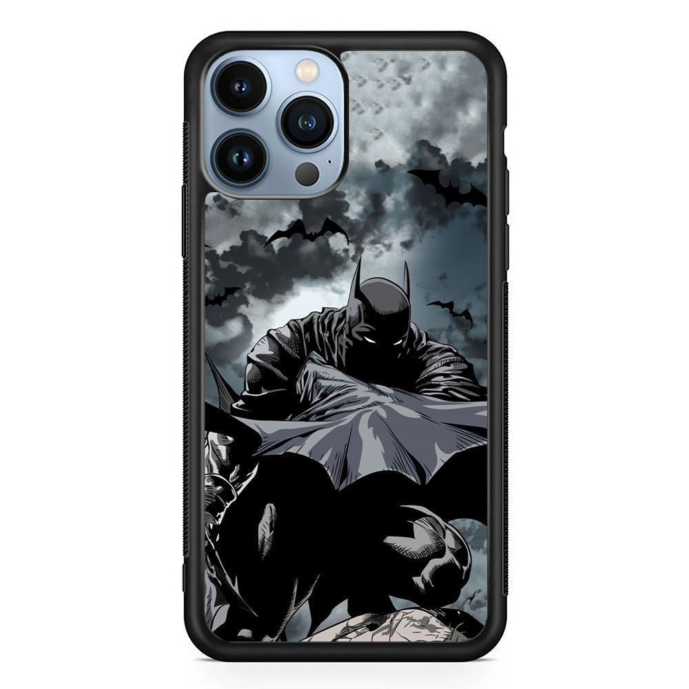 Batman Knight of Shadow iPhone 14 Pro Max Case-Rubber Black (2D Case)-Oxvistore