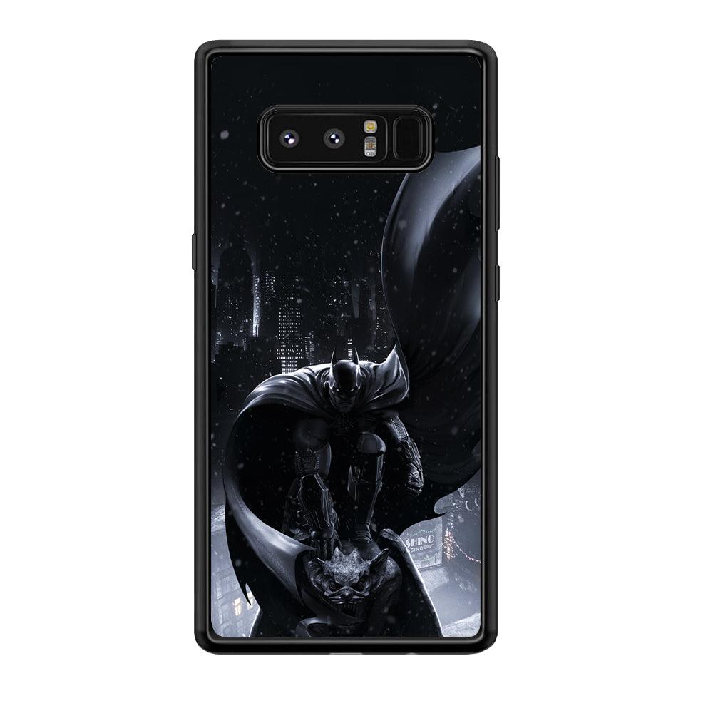 Batman Snowy Night Samsung Galaxy Note 8 Case-Rubber Black (2D Case)-Oxvistore