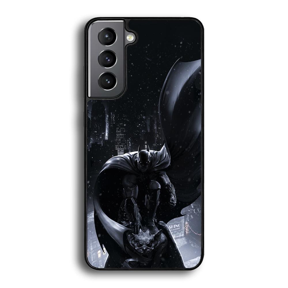 Batman Snowy Night Samsung Galaxy S22 Case-Rubber Black (2D Case)-Oxvistore