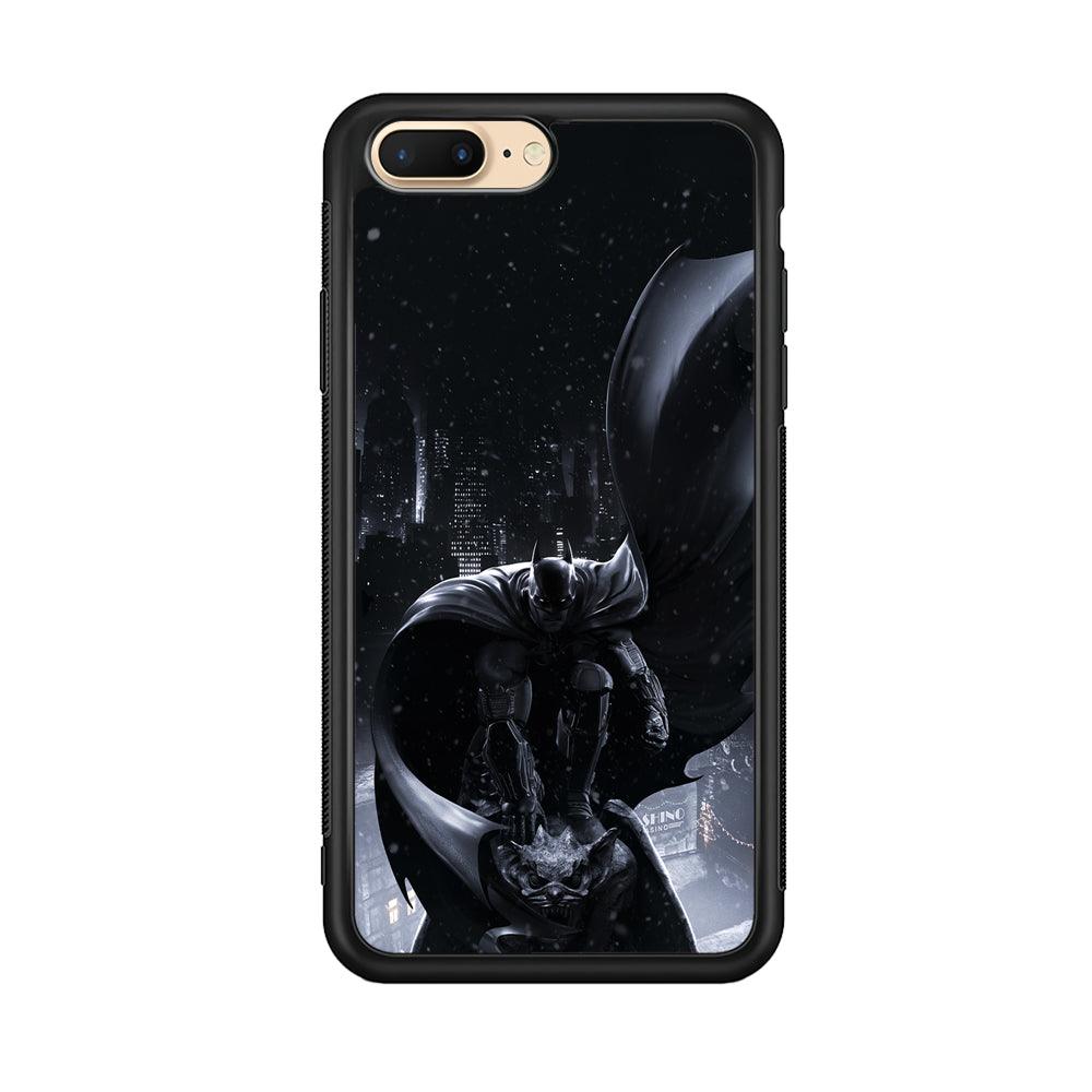 Batman Snowy Night iPhone 7 Plus Case-Rubber Black (2D Case)-Oxvistore