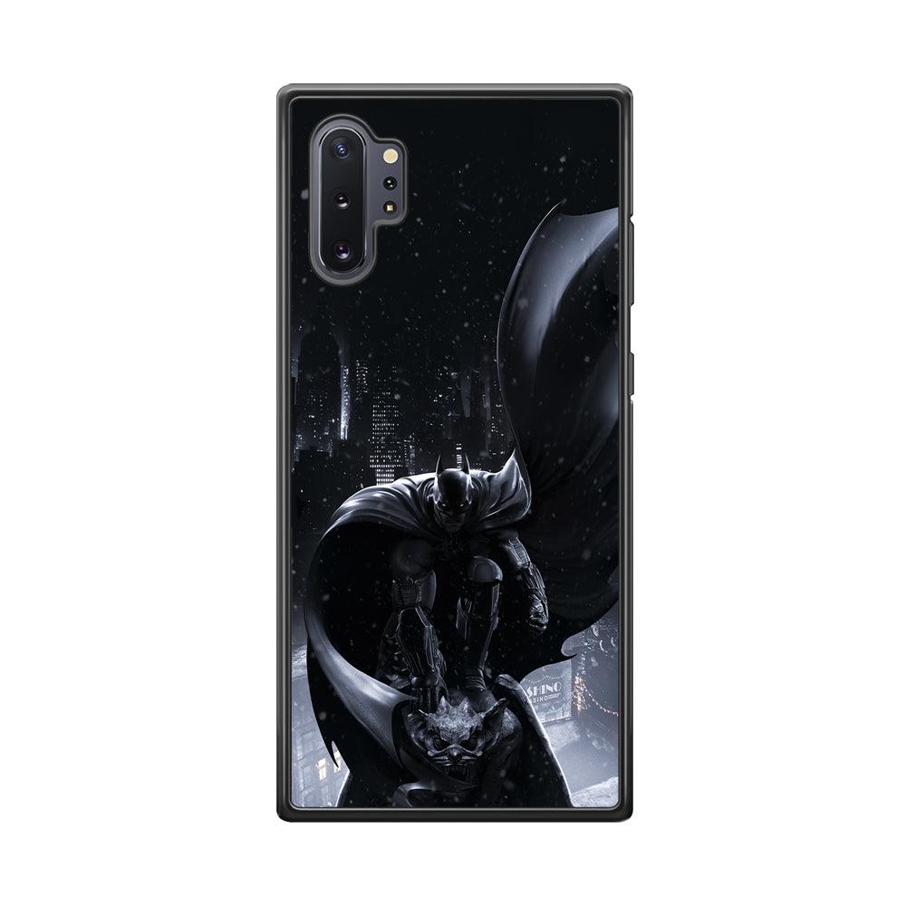 Batman Snowy Night Samsung Galaxy Note 10 Plus Case-Rubber Black (2D Case)-Oxvistore