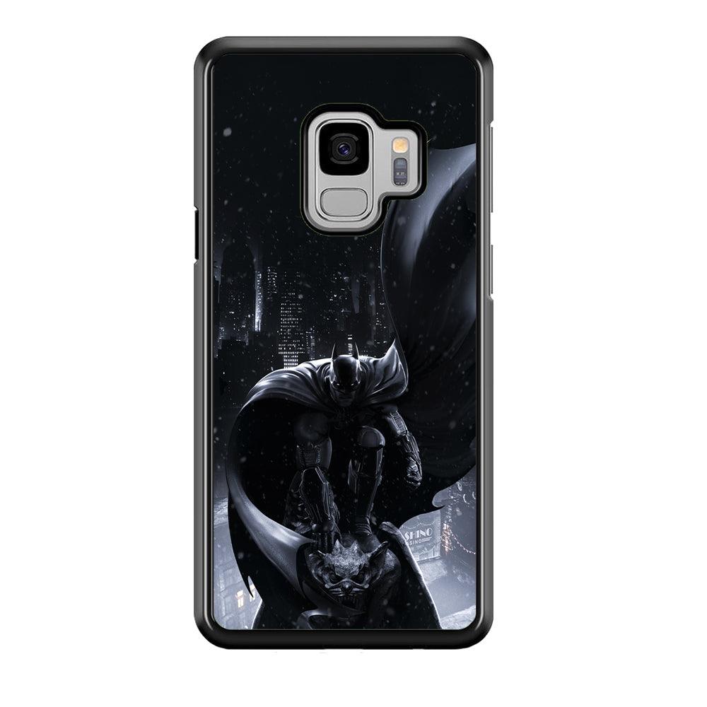 Batman Snowy Night Samsung Galaxy S9 Case-Rubber Black (2D Case)-Oxvistore