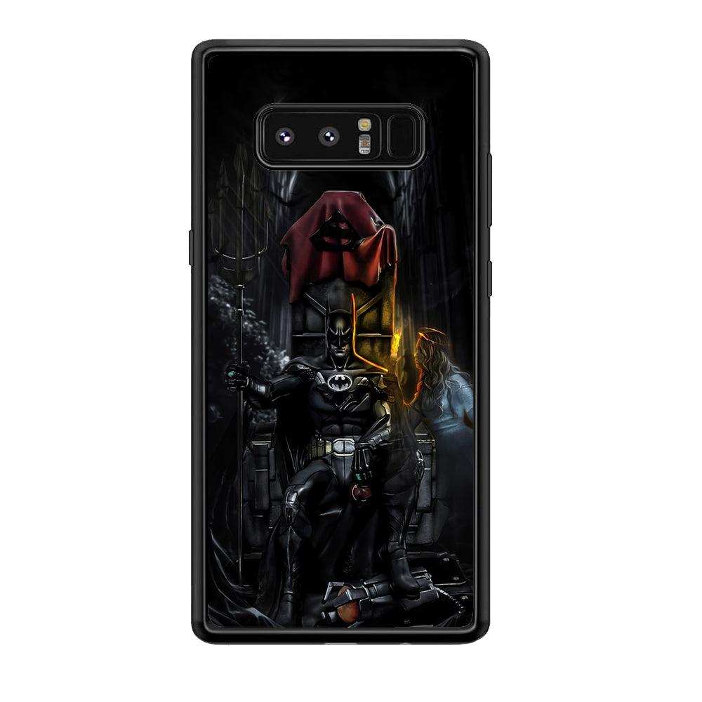 Batman Throne of Dark World Samsung Galaxy Note 8 Case-Rubber Black (2D Case)-Oxvistore