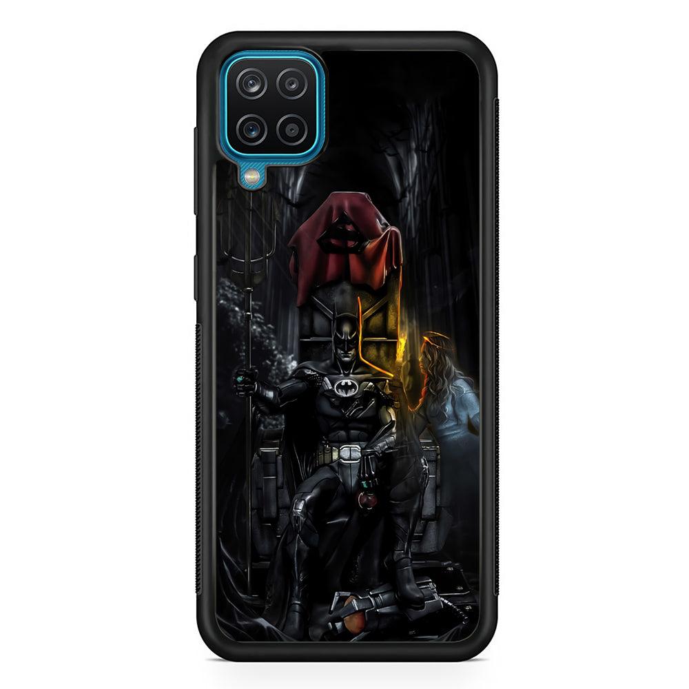 Batman Throne of Dark World Samsung Galaxy A12 Case-Rubber Black (2D Case)-Oxvistore