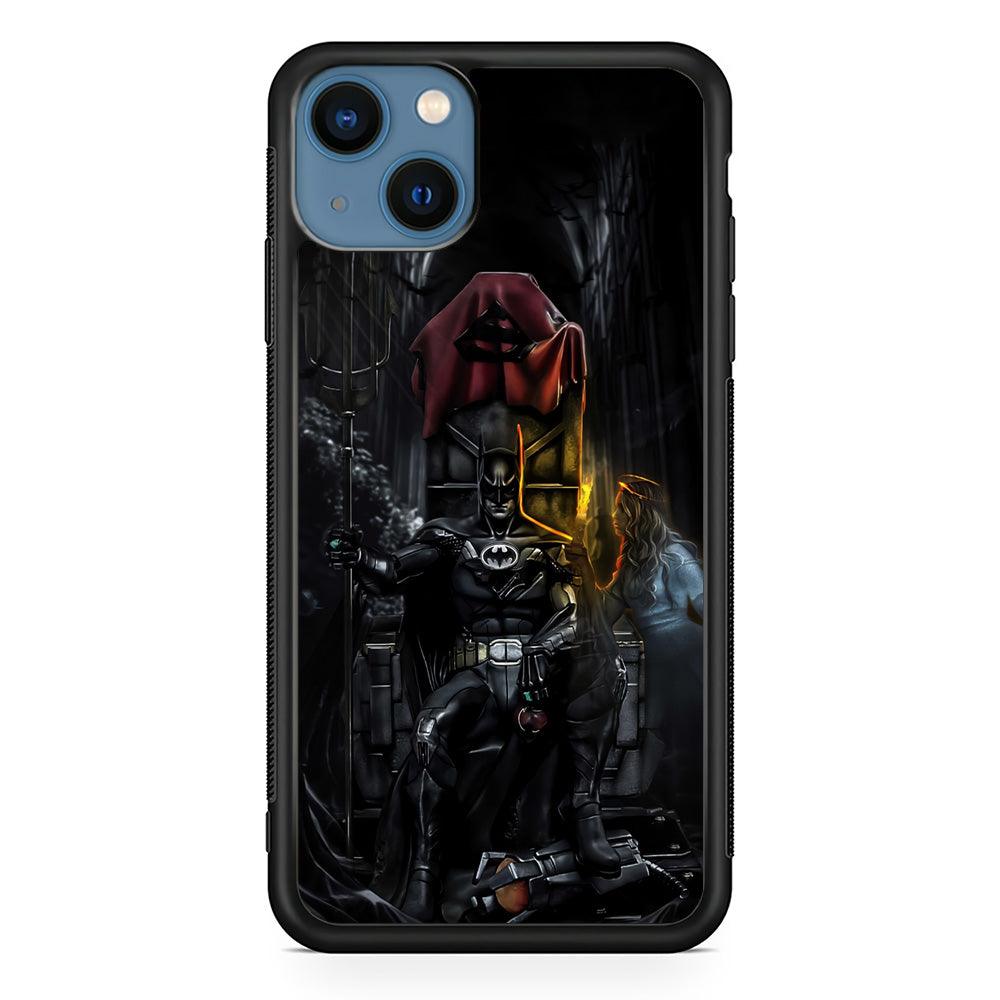 Batman Throne of Dark World iPhone 15 Plus Case-Rubber Black (2D Case)-Oxvistore