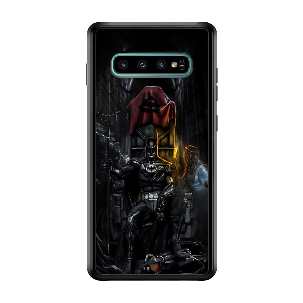 Batman Throne of Dark World Samsung Galaxy S10 Plus Case-Rubber Black (2D Case)-Oxvistore