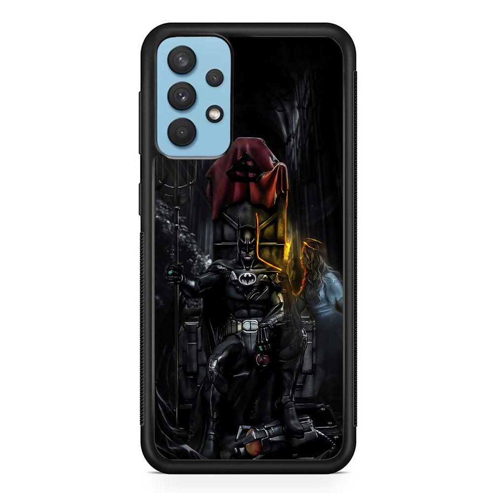 Batman Throne of Dark World Samsung Galaxy A32 Case-Rubber Black (2D Case)-Oxvistore