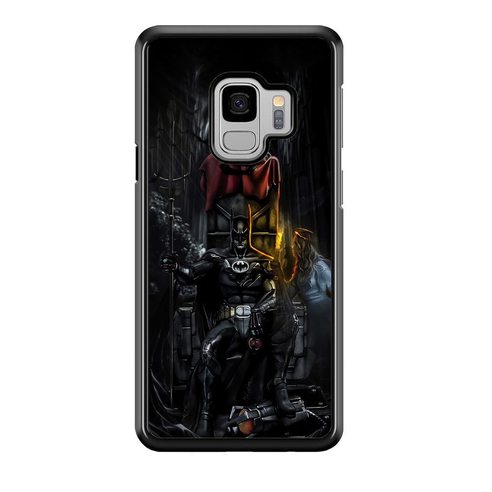 Batman Throne of Dark World Samsung Galaxy S9 Case-Rubber Black (2D Case)-Oxvistore