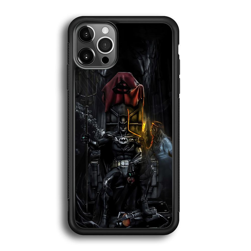 Batman Throne of Dark World iPhone 12 Pro Case-Rubber Black (2D Case)-Oxvistore