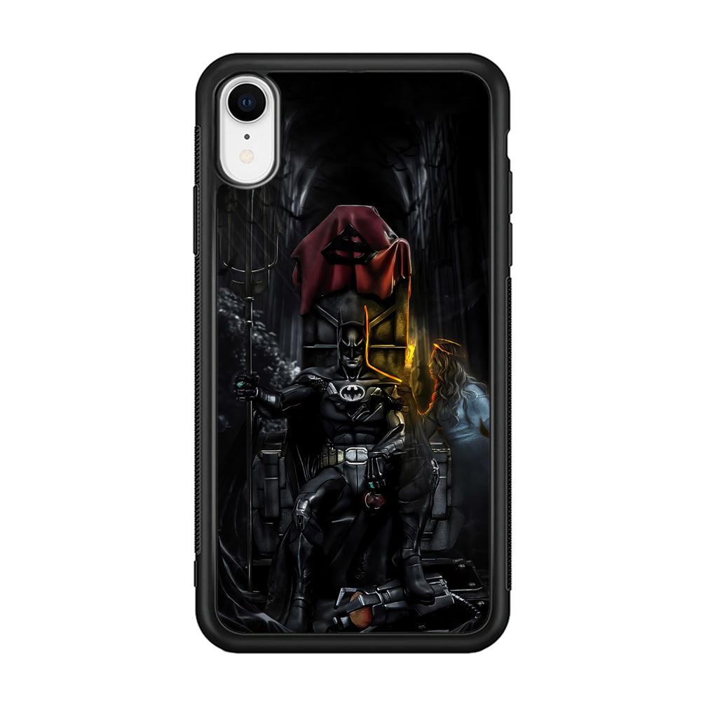 Batman Throne of Dark World iPhone XR Case-Rubber Black (2D Case)-Oxvistore