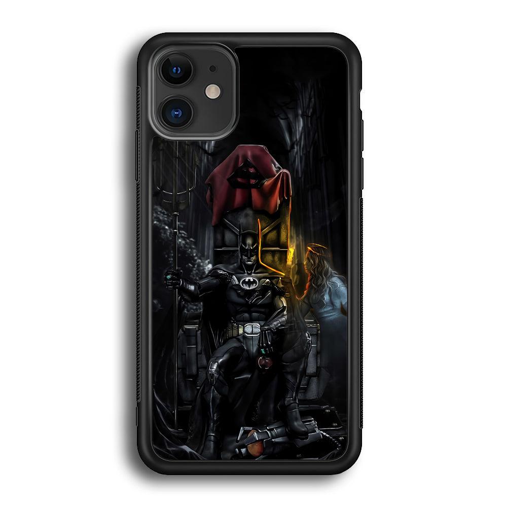 Batman Throne of Dark World iPhone 12 Case-Rubber Black (2D Case)-Oxvistore