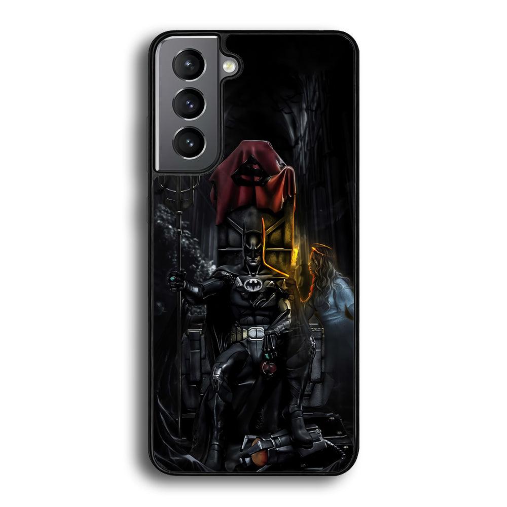 Batman Throne of Dark World Samsung Galaxy S22 Case-Rubber Black (2D Case)-Oxvistore