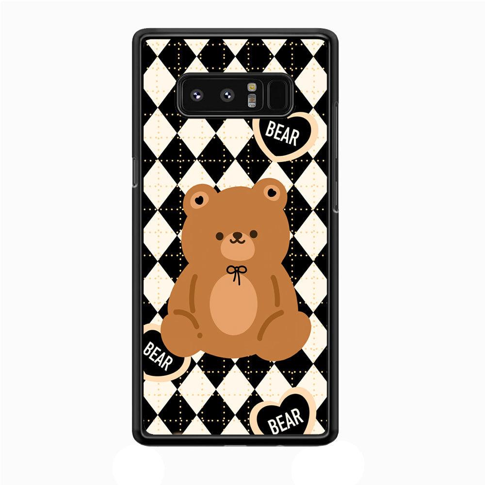Bear and Black Flanel Theme Samsung Galaxy Note 8 Case-Rubber Black (2D Case)-Oxvistore