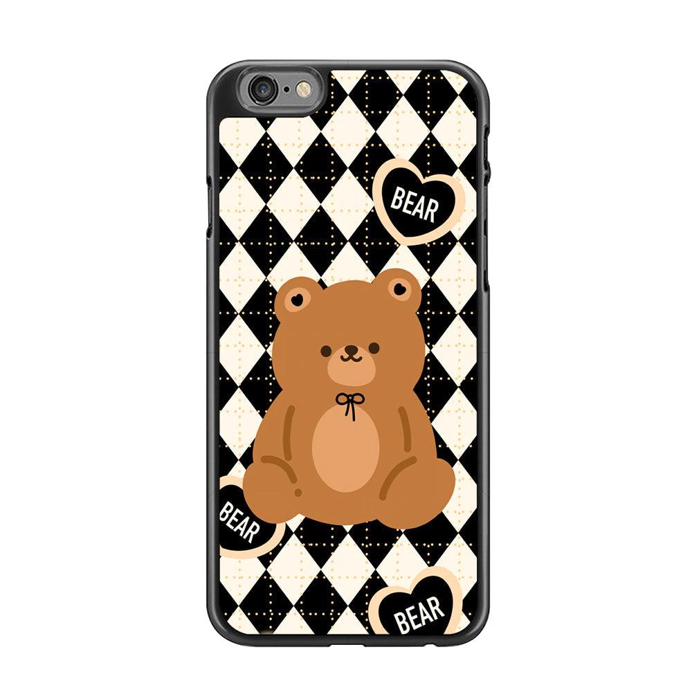 Bear and Black Flanel Theme iPhone 6 Plus | 6s Plus Case-Rubber Black (2D Case)-Oxvistore