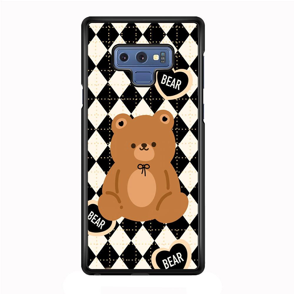 Bear and Black Flanel Theme Samsung Galaxy Note 9 Case-Rubber Black (2D Case)-Oxvistore