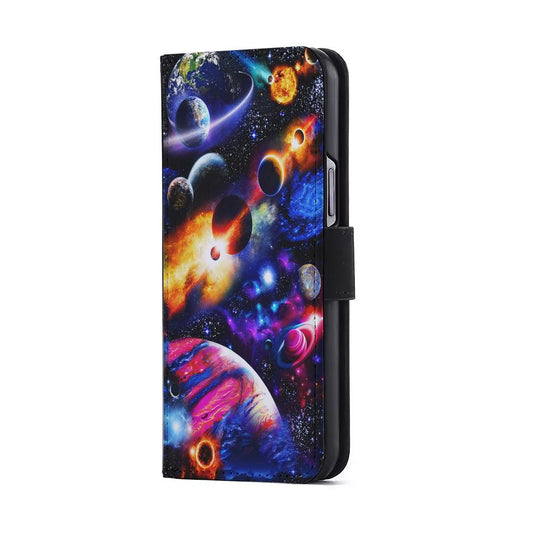 Beautiful Space Galaxy Planets Flip Wallet Phone Case-Oxvistore