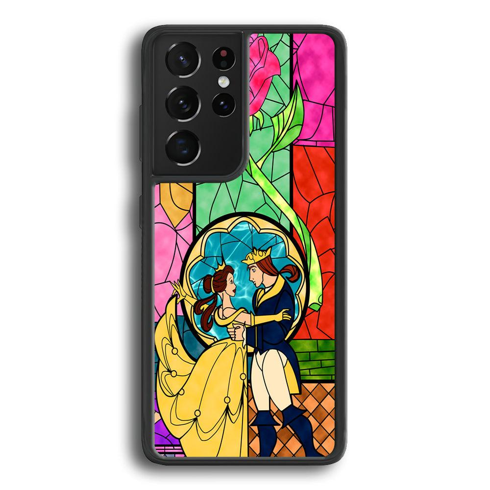 Beauty Princess and Prince Samsung Galaxy S24 Ultra Case-Rubber Black (2D Case)-Oxvistore