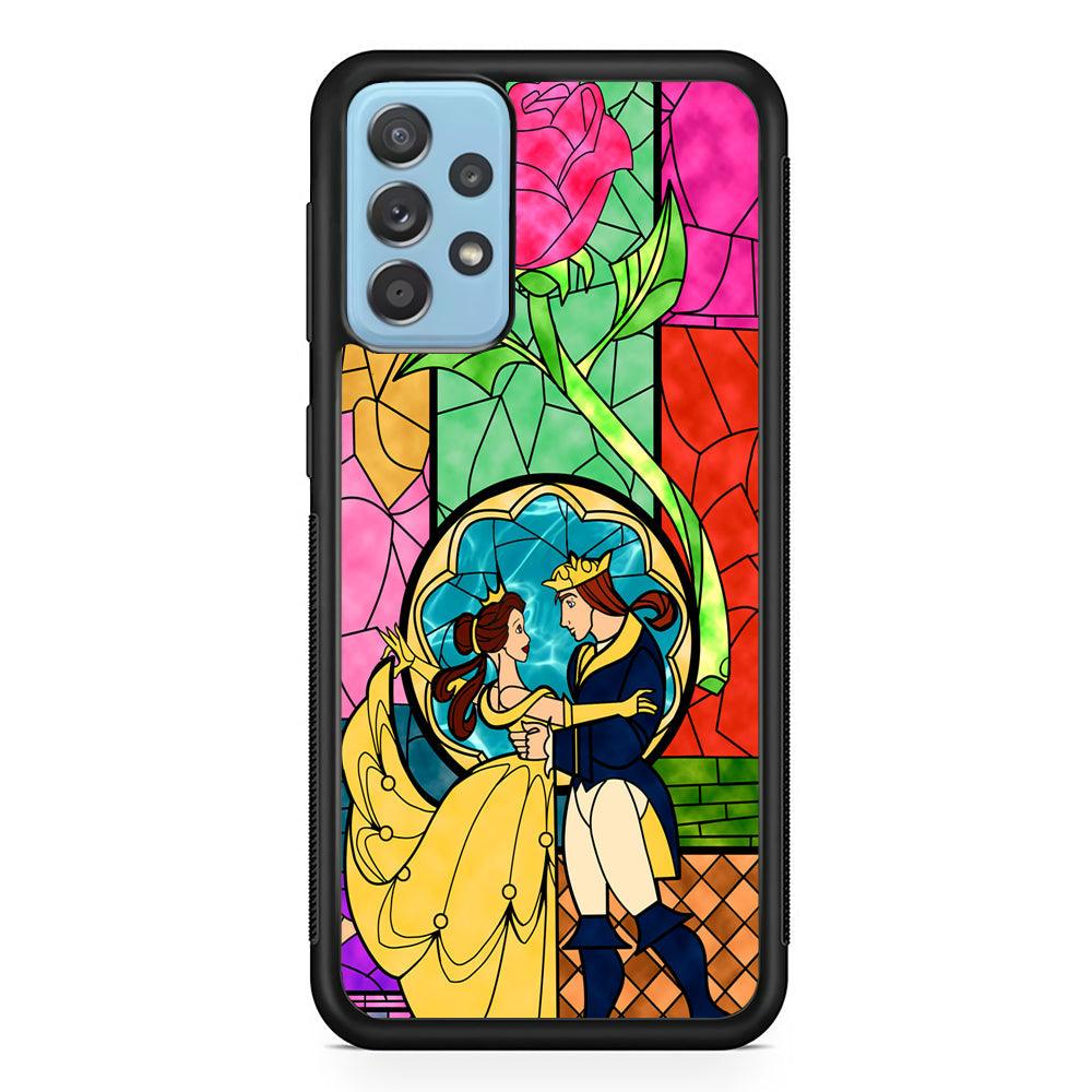 Beauty Princess and Prince Samsung Galaxy A72 Case-Rubber Black (2D Case)-Oxvistore
