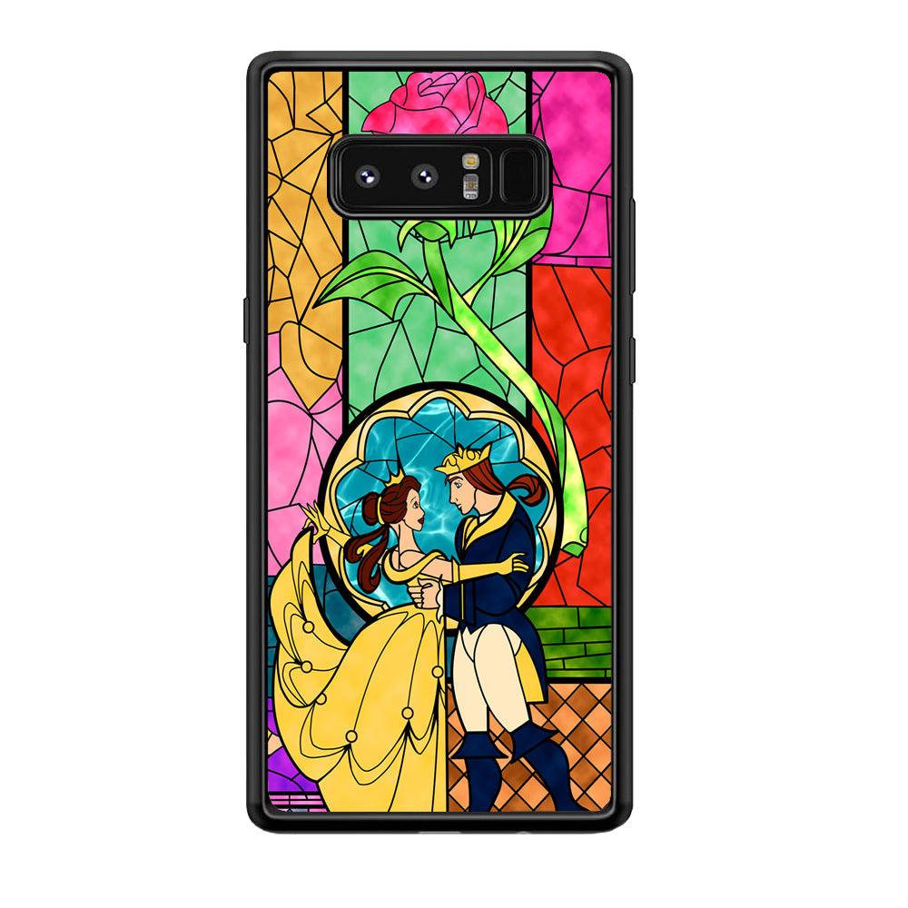 Beauty Princess and Prince Samsung Galaxy Note 8 Case-Rubber Black (2D Case)-Oxvistore