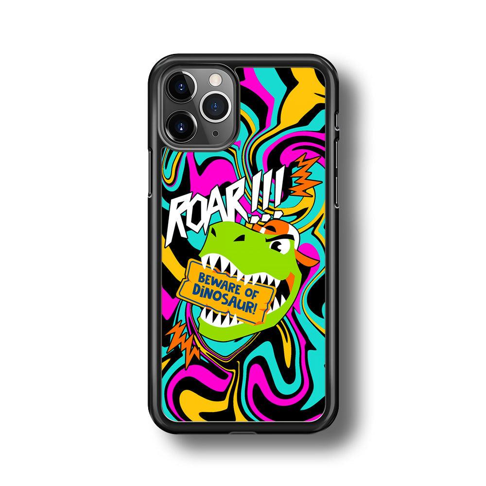 Beware from Dinosaur Roar iPhone 11 Pro Max Case-Rubber Black (2D Case)-Oxvistore