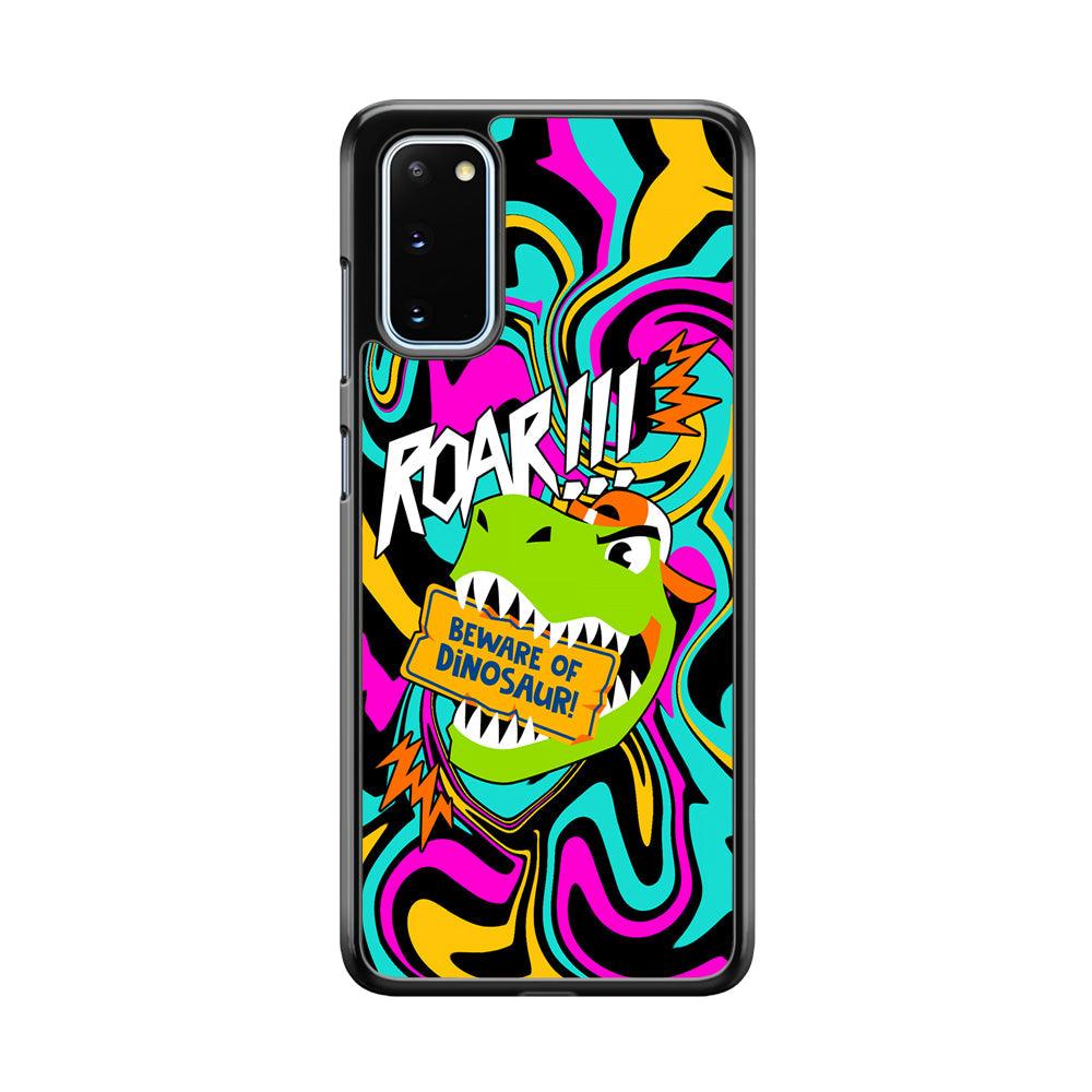 Beware from Dinosaur Roar Samsung Galaxy S20 Case-Rubber Black (2D Case)-Oxvistore