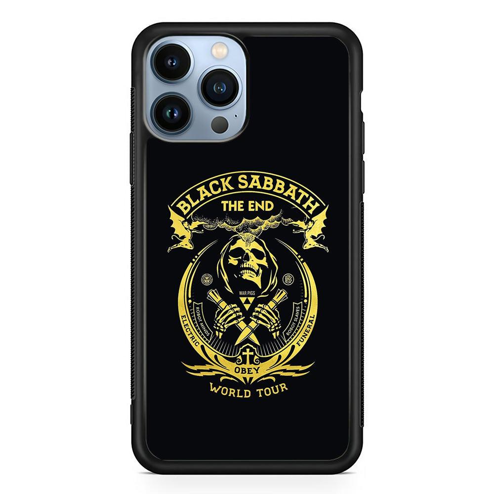 Black Sabbath Obey World Tour iPhone 14 Pro Max Case-Rubber Black (2D Case)-Oxvistore