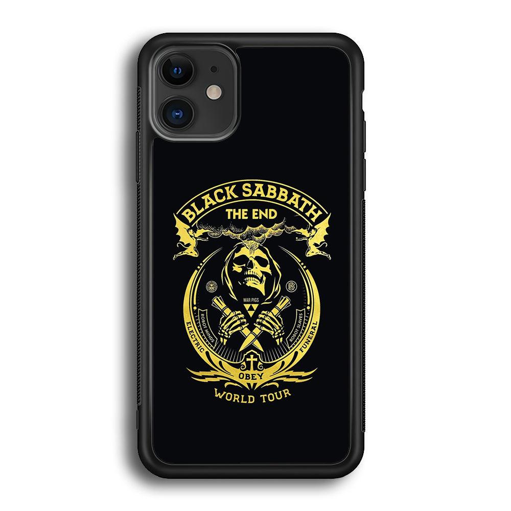 Black Sabbath Obey World Tour iPhone 12 Case-Rubber Black (2D Case)-Oxvistore