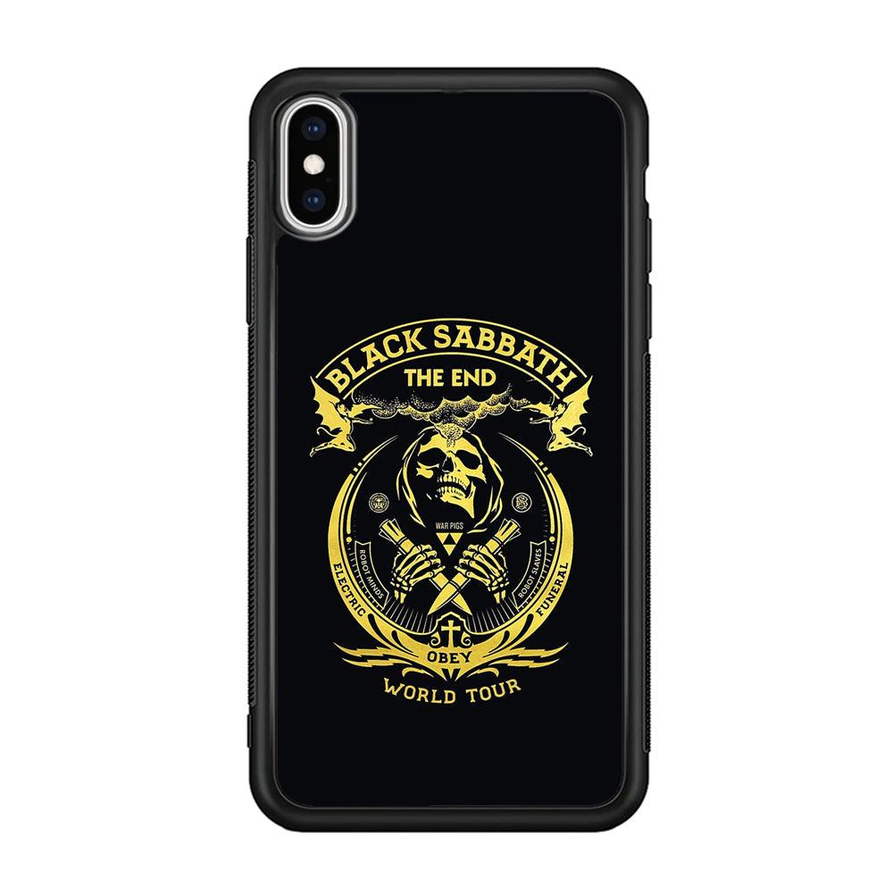Black Sabbath Obey World Tour iPhone XS Case-Rubber Black (2D Case)-Oxvistore