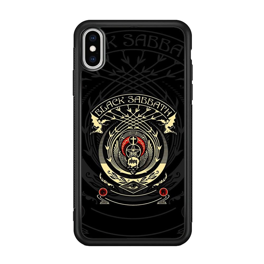 Black Sabbath Shadows Emblem iPhone XS Case-Rubber Black (2D Case)-Oxvistore