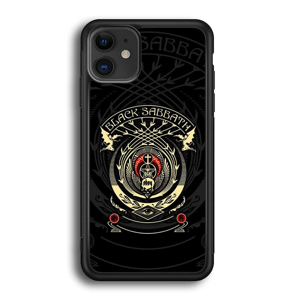 Black Sabbath Shadows Emblem iPhone 12 Case-Rubber Black (2D Case)-Oxvistore