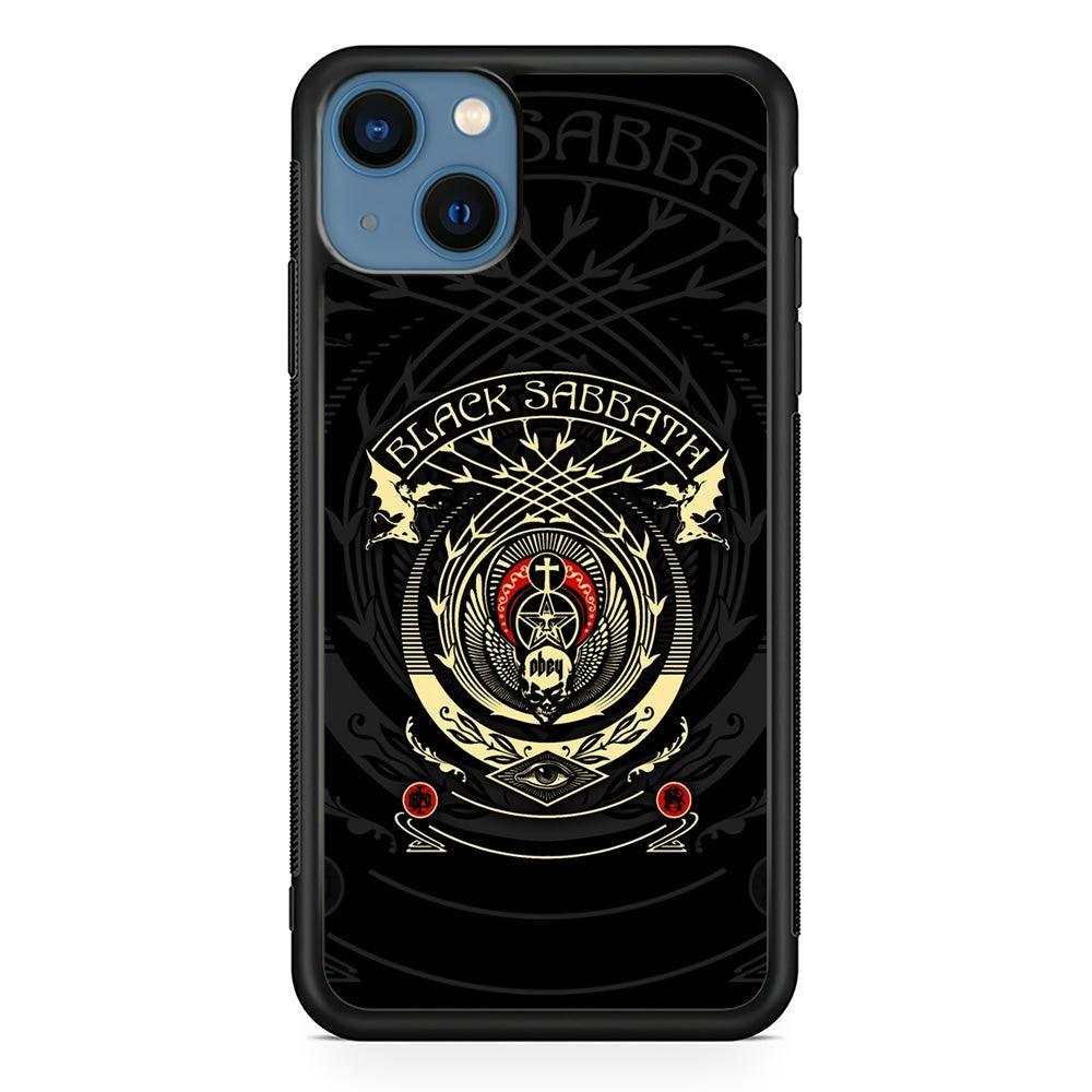 Black Sabbath Shadows Emblem iPhone 14 Plus Case-Rubber Black (2D Case)-Oxvistore