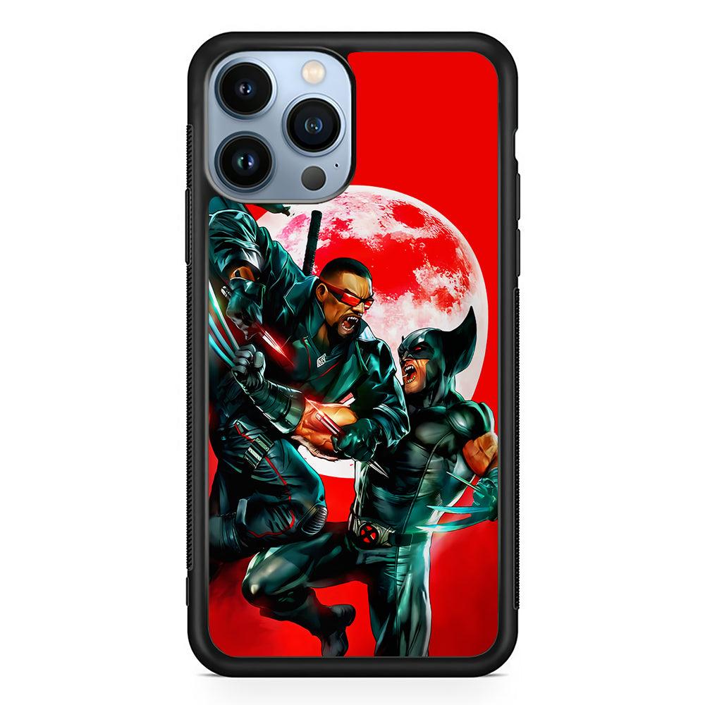 Blade Vampire VS Wolverine 2D Rubber Phone Case-Black-Oxvistore