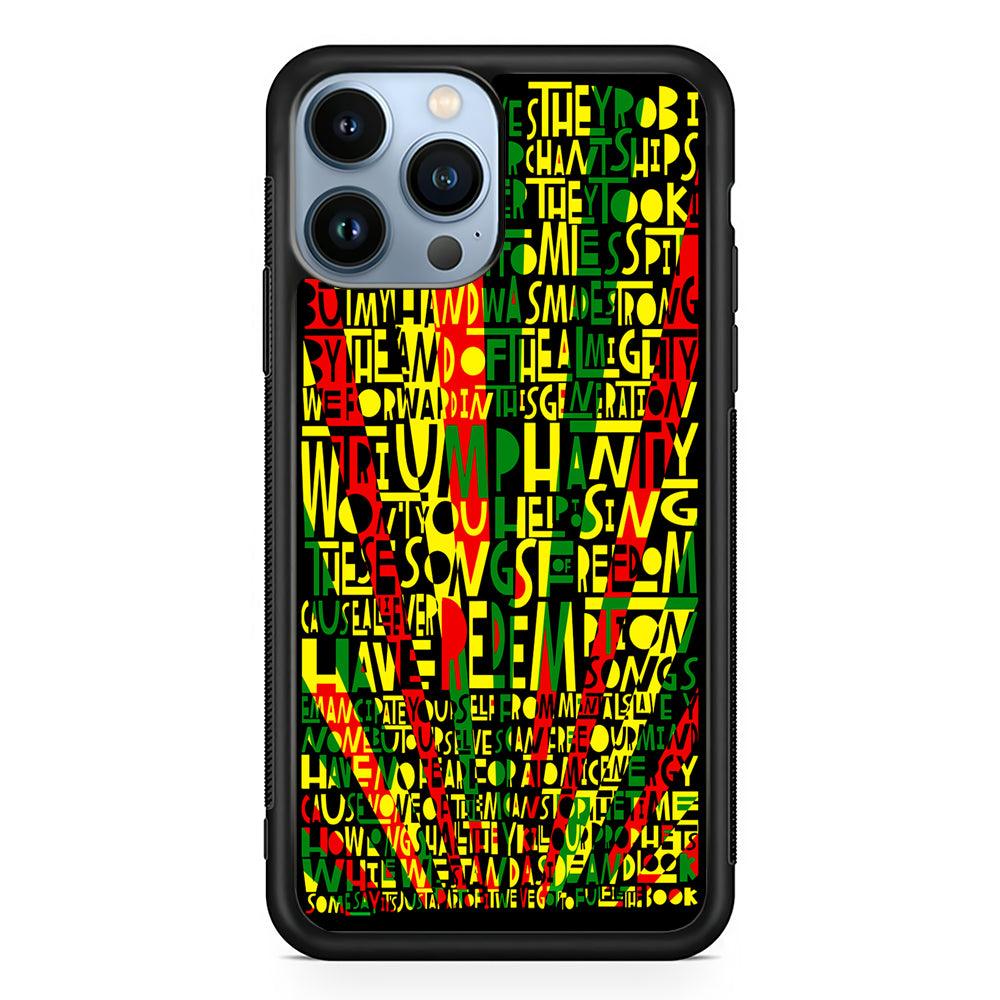 Bob Marley Redemption Song 2D Rubber Phone Case-Black-Oxvistore