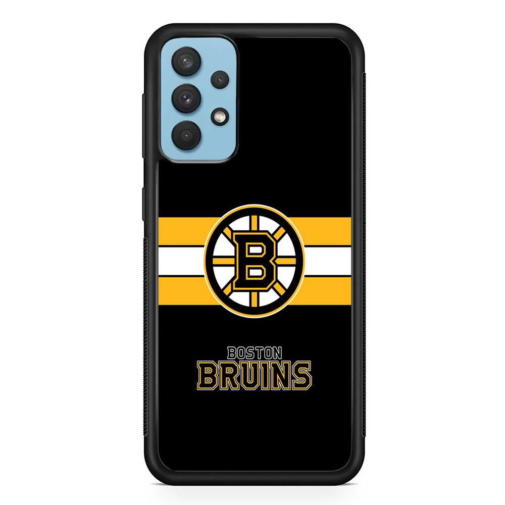 Boston Bruins Light in The Darkness Samsung Galaxy A32 Case-Rubber Black (2D Case)-Oxvistore