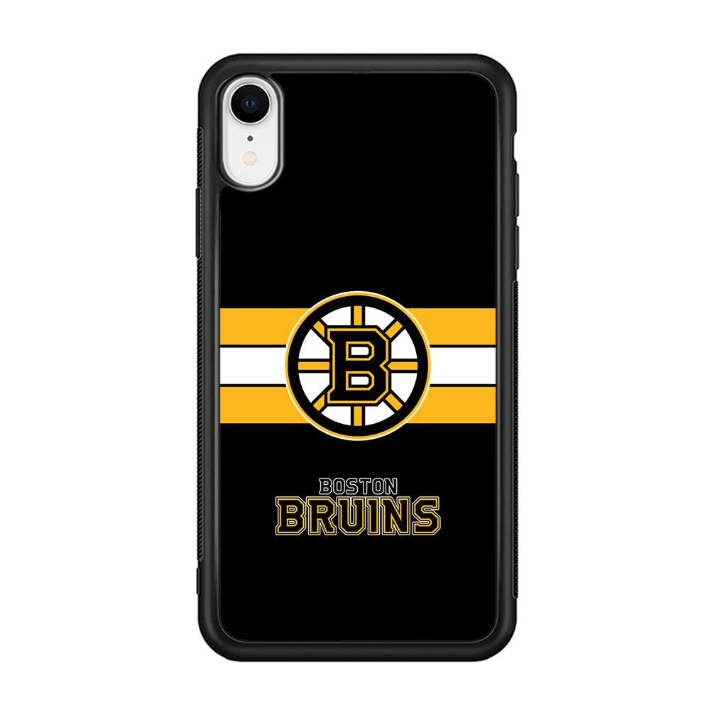 Boston Bruins Light in The Darkness iPhone XR Case-Rubber Black (2D Case)-Oxvistore